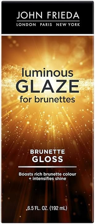 John Frieda Brilliant Brunette Luminous Glaze, Hair Gloss Enhances Rich Color and Boosts Shine for Silky Brunette Hair, Enhances While Mending Damaged Hair Surfaces, 6.5 Oz - Product Image