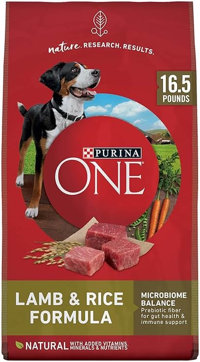 Purina ONE Dry Dog Food Lamb and Rice Formula - 16.5 lb. Bag - Product Image