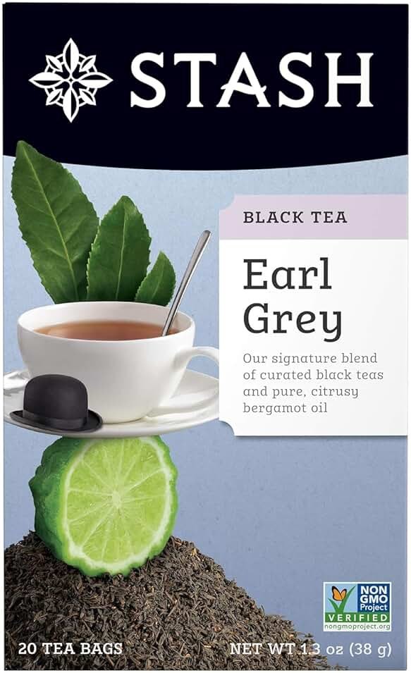 Stash Tea Black Tea, Earl Gray, 20 Tea Bags, 1.3 oz (38 g) - Product Image