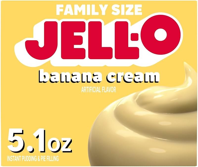 Jell-O Banana Cream Artificially Flavored Instant Pudding & Pie Filling Mix, Family Size, 5.1 oz. Box - Product Image
