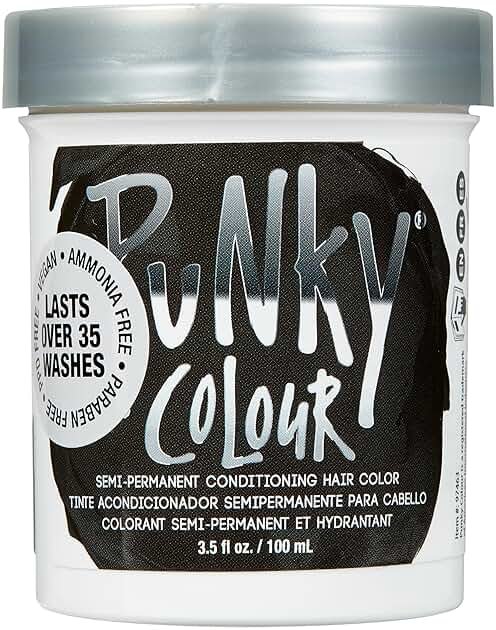 Punky Ebony Semi Permanent Hair Color - Vegan & Cruelty-Free Conditioning Hair Dye, Lasts Up to 35 Washes, 3.5 fl oz - Product Image