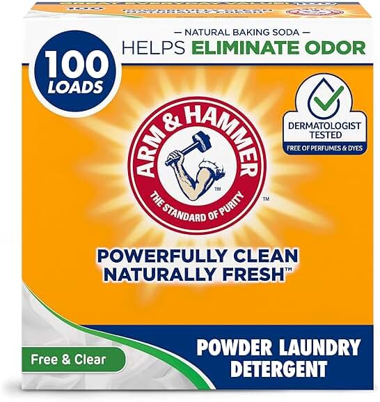 ARM & HAMMER Powder Laundry Detergent, Free of Perfume and Dyes, 100 Loads - Product Image