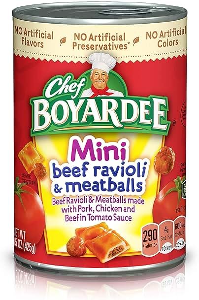 Chef Boyardee Mini Beef Ravioli and Meatballs, 15 Oz Can - Product Image