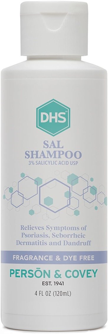 DHS SAL Shampoo - Maximum Strength Shampoo for Psoriasis, Eczema, and Dandruff / Medicated Anti-Dandruff Shampoo Reduces Oil, Treats Itchy Scalp with Salicylic Acid / PBA-free, Fragrance-free / 4oz - Product Image