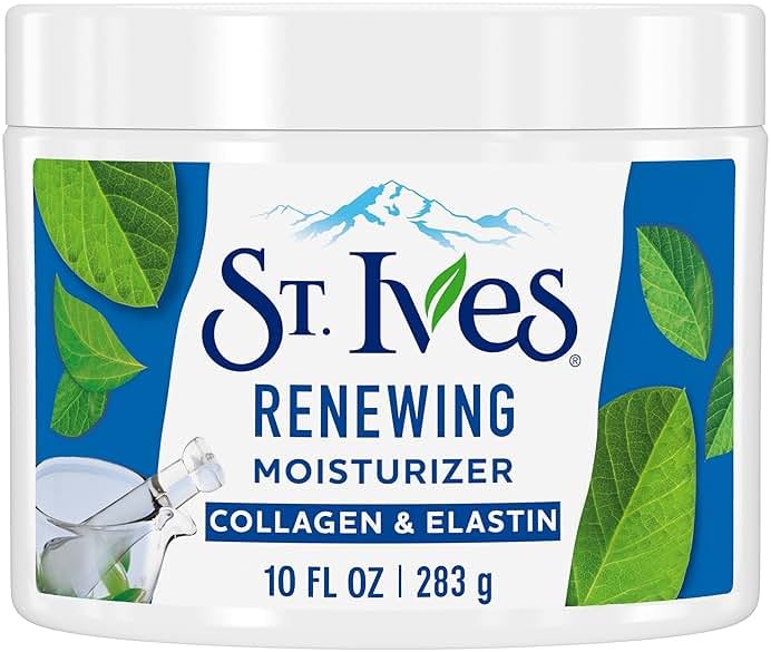 St. Ives Face Moisturizer Cream, Collagen and Elastin, Renewing Facial Moisturizer for Women, Paraben Free, Dermatologist Tested Daily Moisturizing for Dry Skin Cruelty Free, 10 oz - Product Image