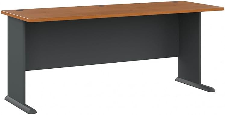 Bush Business Furniture Series A 72W Desk in Natural Cherry and Slate, Large Workstation for Home or Professional Workspace, Desktop Solution for Office Use - Product Image