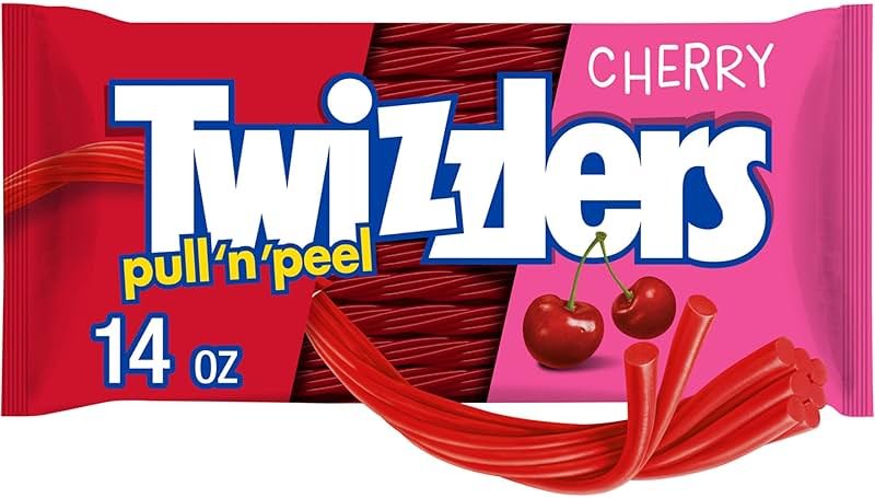 Twizzlers, Pull 'N' Peel Cherry Flavored Licorice Style, Chewy Candy Bag, 14 Ounce - Product Image