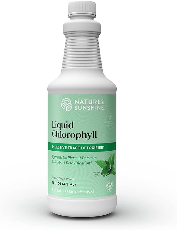 Nature's Sunshine Liquid Chlorophyll - Immunity Support, Detox & Cleanse, Chlorophyll Liquid Drops with Spearmint Oil, Natural Energy Boost, Internal Deodorant - 16 Fl Oz - Product Image