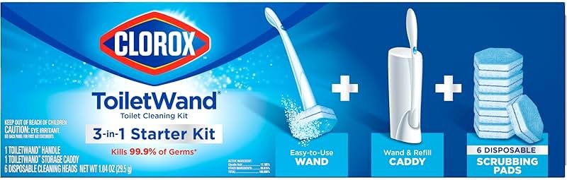 Clorox ToiletWand Toilet Cleaning Kit, ToiletWand, Caddy and 6 Refills, Pack of 6 (Pack May Vary) - Product Image