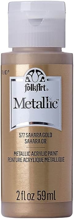 FolkArt Metallic Acrylic Paint in Assorted Colors (2 oz), 577, Sashara Gold - Product Image