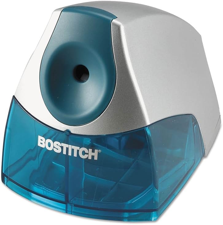 Bostitch Office Electric Pencil Sharpener for Classroom & Desk Use, Heavy-Duty Stall-Free Motor, High-Capacity Shavings Tray, Blue - Product Image