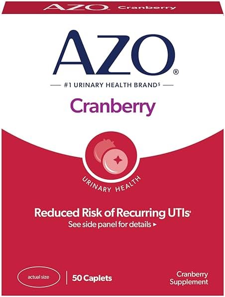 AZO Cranberry Pills for Urinary Tract Health for Women and Men, Adult Cranberry Supplement, Sugar-free, Non-GMO, 50 Caplets - Product Image