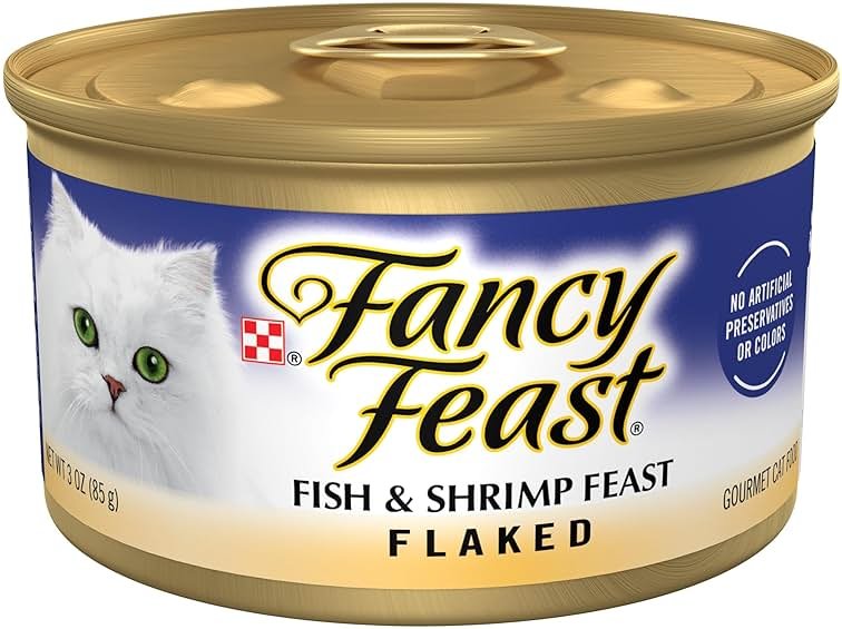 Purina Fancy Feast Wet Cat Food Flaked Fish and Shrimp Feast - (Pack of 24) 3 oz. Cans - Product Image