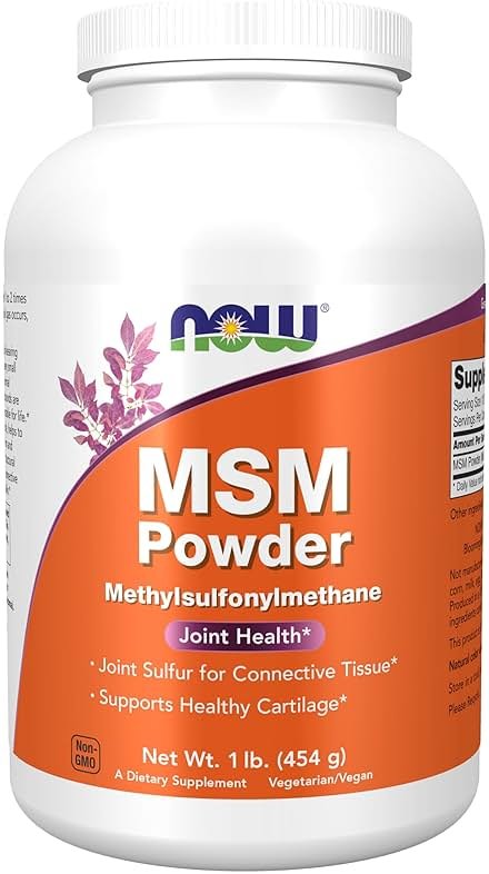 NOW Foods Supplements, MSM (Methylsulfonylmethane) Powder, Supports Healthy Cartilage*, Joint Health*, 1-Pound - Product Image