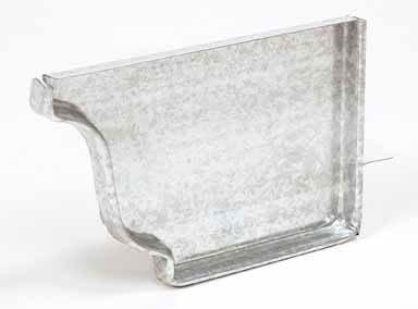 Amerimax 15206 4" Right Galvanized Steel Gutter End Cap - Product Image