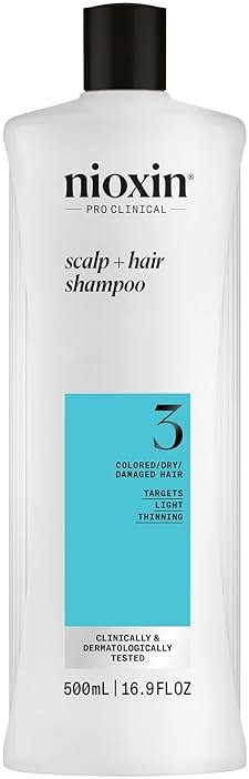 Nioxin System 3 Scalp + Hair Thickening Shampoo for Colored, Dry, & Damaged Hair with Light Thinning | Maintain Vibrant Color | Cleanse, Strengthen & Nourish with Niacinamide & Biotin - Product Image