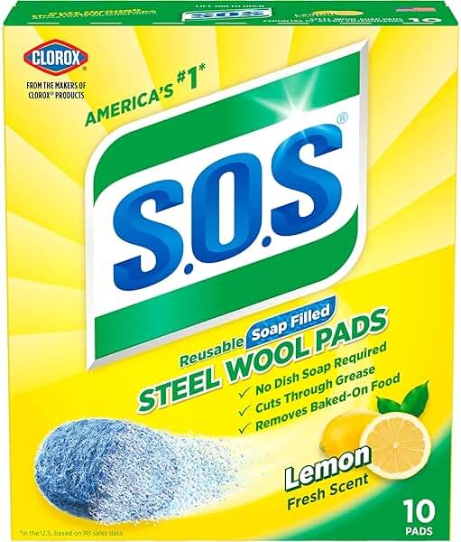 S.O.S Steel Wool Soap Pads, Lemon Fresh, 10 Count - Product Image
