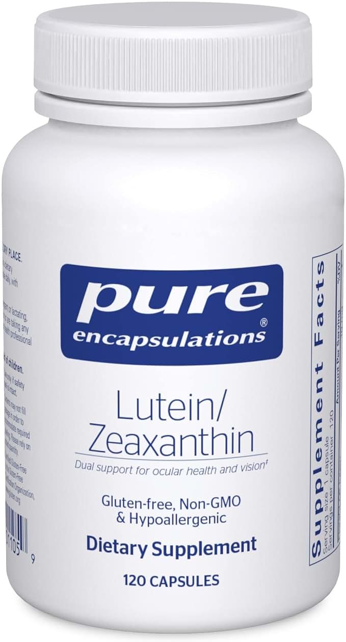 Pure Encapsulations Lutein & Zeaxanthin - Supports Overall Vision* - Maintains Macular Pigment & Eye Health* - Antioxidant Support* - Vegan-Friendly & Non-GMO - 120 Capsules - Product Image