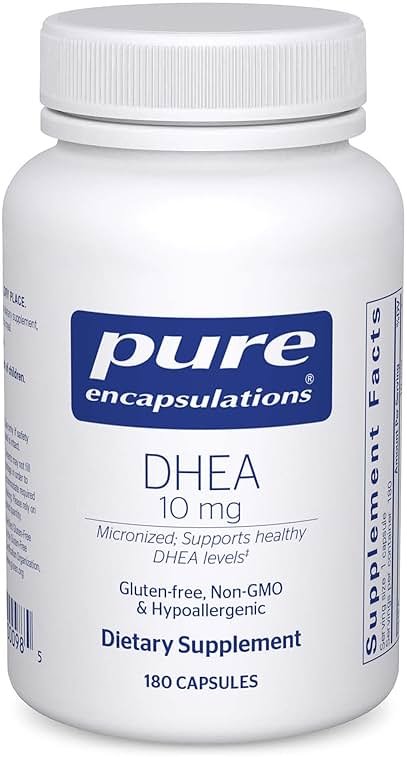 Pure Encapsulations DHEA 10 mg - Adrenal Supplement for Immune Support, Metabolism & Hormone Balance* - with Micronized DHEA - 180 Capsules - Product Image