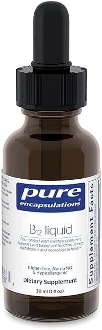 Pure Encapsulations B12 Liquid | 1,000 mcg Vitamin B12 (Methylcobalamin) Supplement to Support Nerves, Immune Health, Energy, and Cognitive Function* | 1 fl. oz. - Product Image