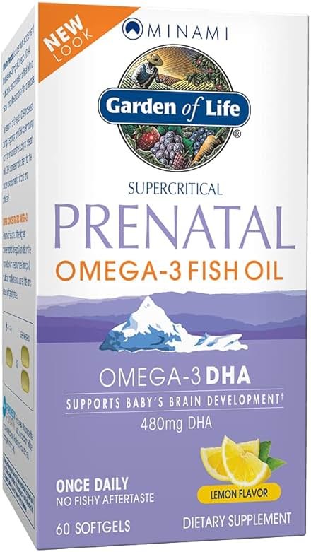 Garden of Life Prenatal DHA Omega 3 Fish Oil Supplement - Minami Natural Prenatal, Lemon, 60 Softgels - Product Image
