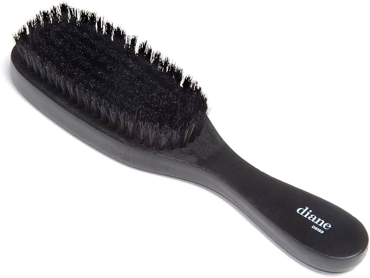 Diane 7-Row Boar Bristle Wave Brush – Soft 100% Boar Bristles for Fine to Medium Hair, 360 Waves, Smoothing & Polishing, Gentle on Scalp, Real Wood Handle, Beard & Mustache Styling - Product Image