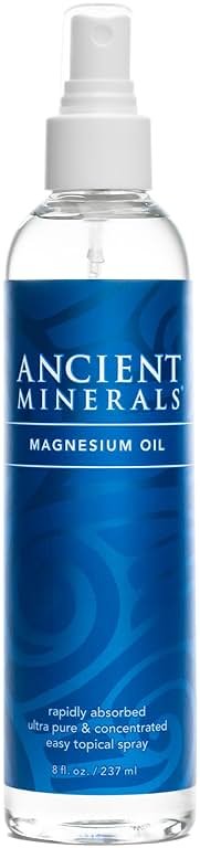 Ancient Minerals Magnesium Oil Spray Bottle of Pure Genuine Zechstein Magnesium Chloride - Topical Magnesium for Skin Application (8oz) - Product Image