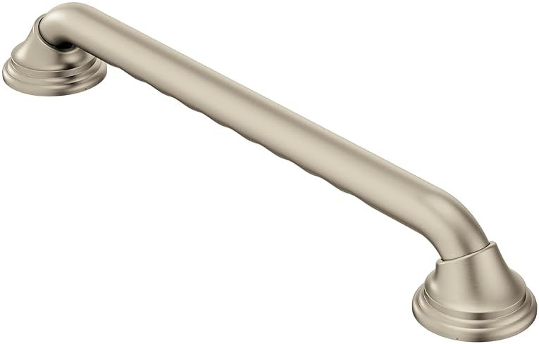 Moen Home Care Bathroom Safety 16 Inch Designer Stainless Steel Handicap Grab Bar for Bathtub and Shower, Concealed Screws, Brushed Nickel, LR8716D3BN - Product Image