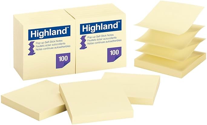 MMM6549PUY - Highland Self-Stick Pop-Up Notes,12 Count - Product Image