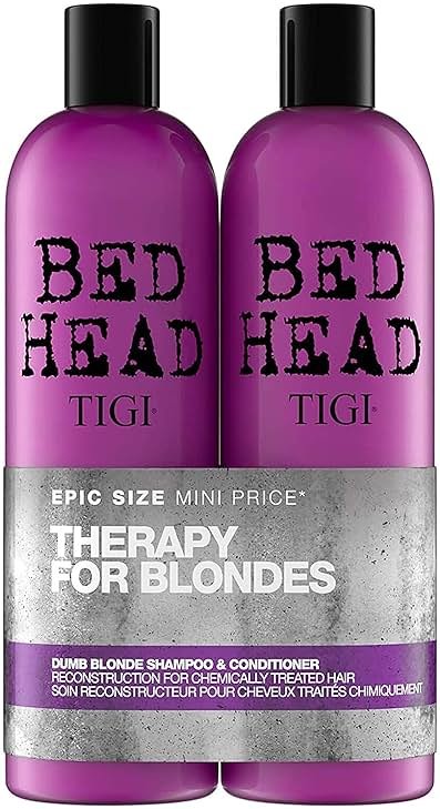 Bed Head by TIGI Dumb Blonde Restoring Shampoo and Conditioner Duo for Damaged Blonde Hair, 25.36 fl oz - Product Image