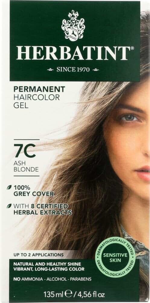 Herbatint Permanent Herbal Haircolour Gel with Aloe Vera, Ash Blonde 7C, 4.56-Ounces (Pack of 2) - Product Image