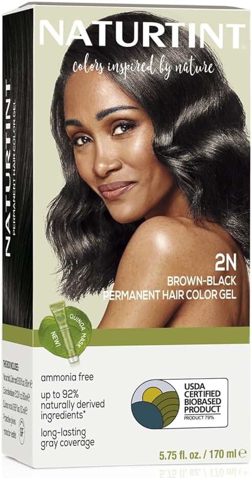 Naturtint 2N Brown Black Permanent Hair Color (Pack of 1), Ammonia Free, Vegan, Cruelty Free, up to 100% Gray Coverage, Long Lasting Results (Packaging may vary) - Product Image