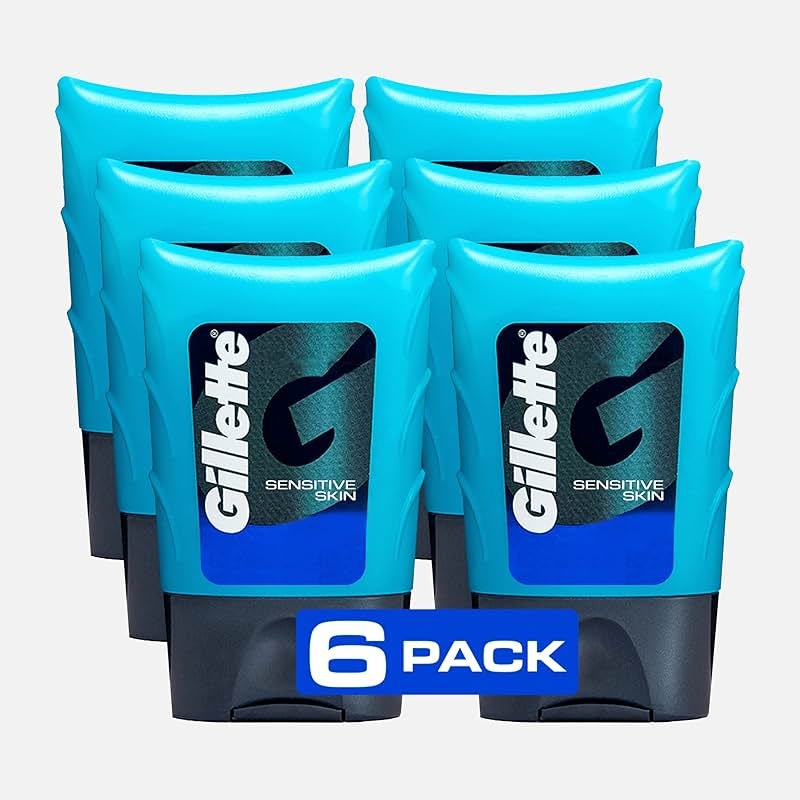 Gillette After Shave Gel for Men, Aftershave for Men, After Shave Lotion for Men, Calms, Soothes and Refreshes Sensitive Skin, Light Fragrance, 2.5 oz, Pack of 6, After Shave Cologne Men, Aftershave - Product Image