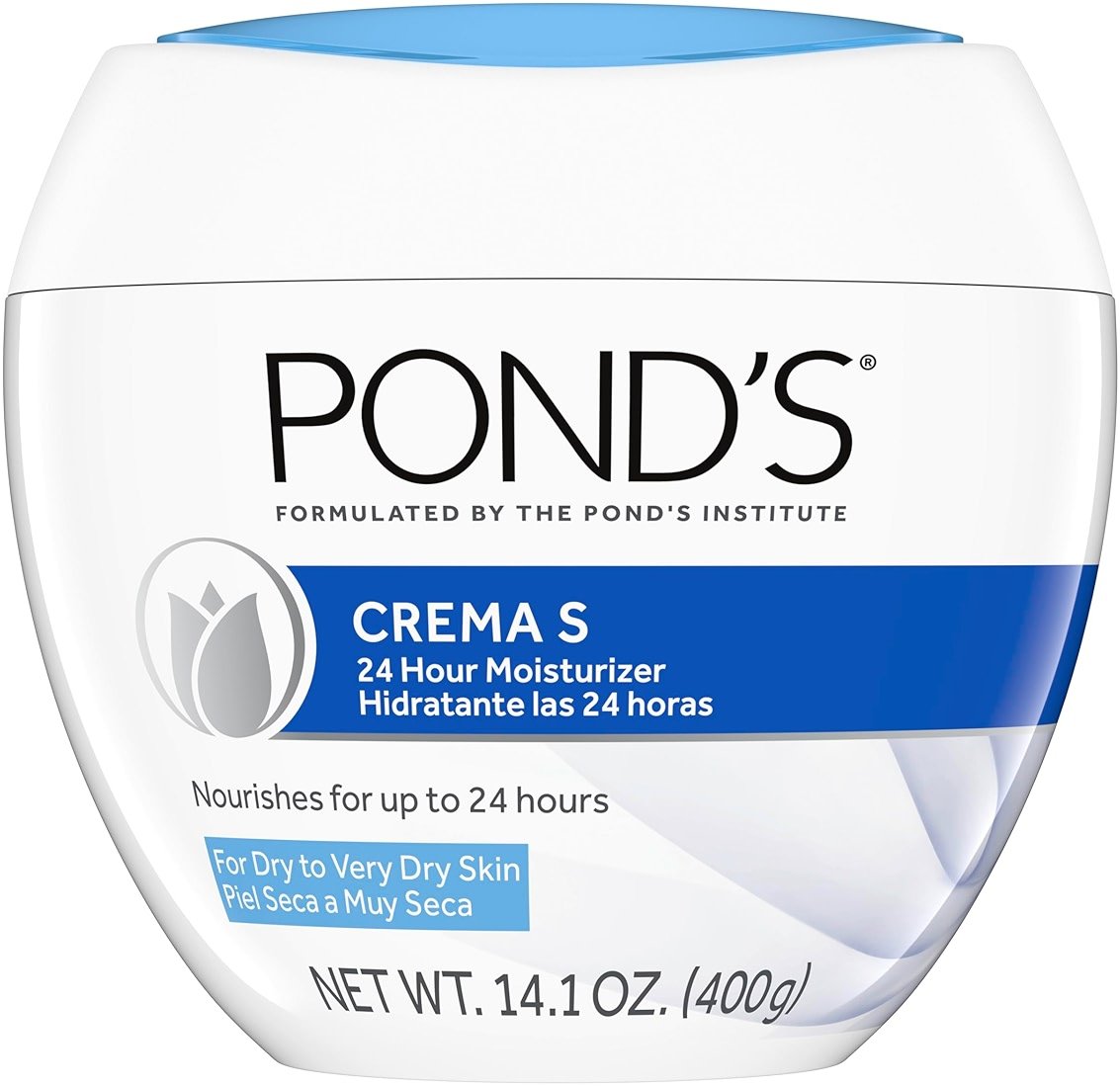 Pond's Nourishing Moisturizing Cream, Crema S, Fragrance Free, Ivory, 14.1 Oz - Product Image
