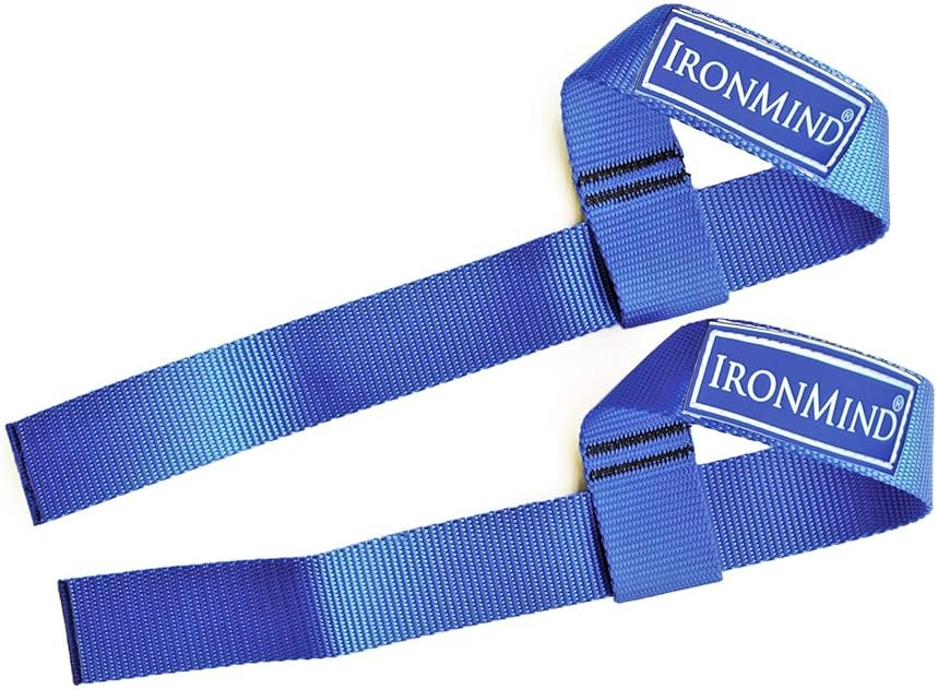 IronMind Strong-Enough Lifting Straps, Blue, Pair | The professional strongman staple: nylon lifting straps for deadlifts, rows, clean pulls - Product Image