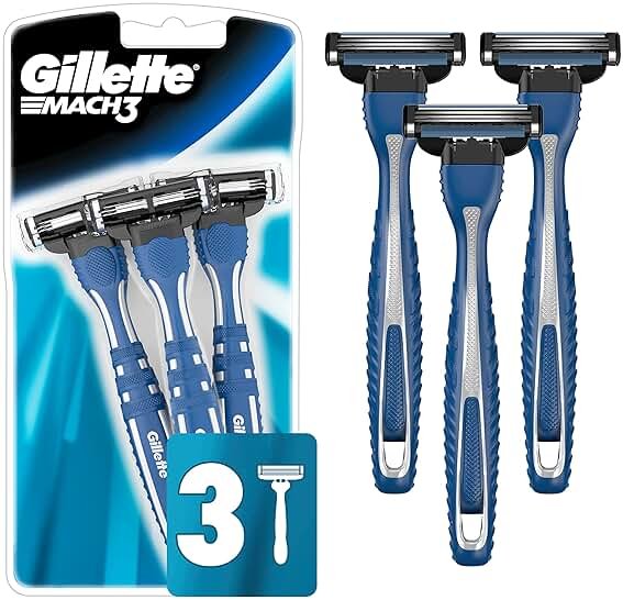 Gillette Mach3 Men's Disposable Razors, 3 Count - Product Image