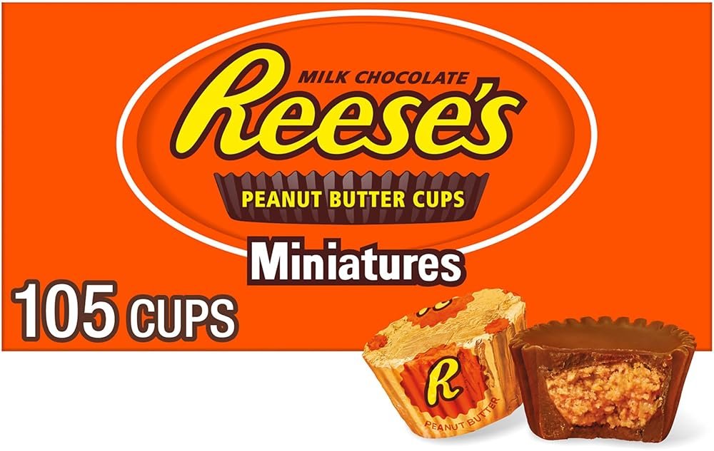 REESE'S Miniatures Milk Chocolate Peanut Butter Cups, Candy Packs, 0.31 oz (105 Pieces) - Product Image