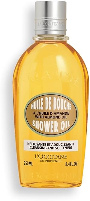 L'OCCITANE Cleansing & Softening Almond Shower Oil, Body Wash & Shaving Base Purifies & Smooths Without Drying Skin, Milky Lather, Nourishing Skincare - Product Image