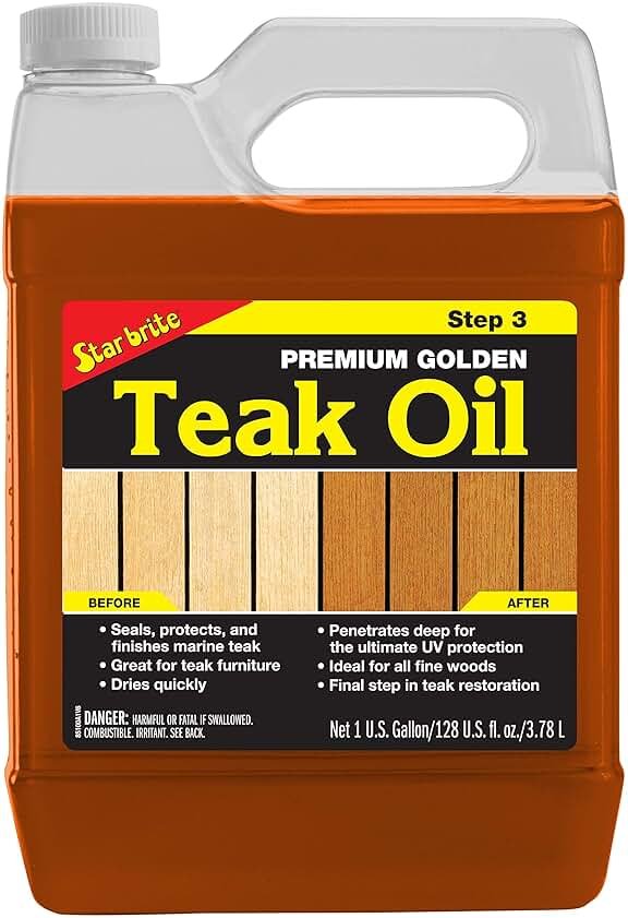 STAR BRITE Premium Golden Teak Oil - Sealer, Preserver, & Finish for Outdoor Teak & Other Fine Woods - Product Image