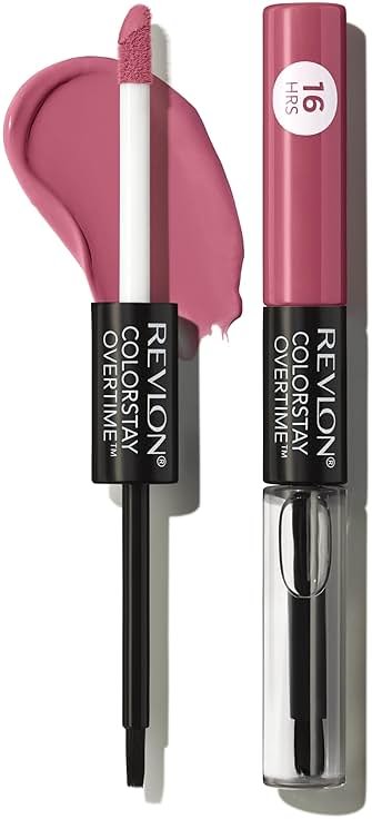 Revlon ColorStay Overtime Liquid Lipstick with Clear Lip Gloss, Long-Lasting Lip Color, Dual Ended with Moisturizing Vitamin E, 220 Unlimited Mulberry, 0.07 fl oz - Product Image