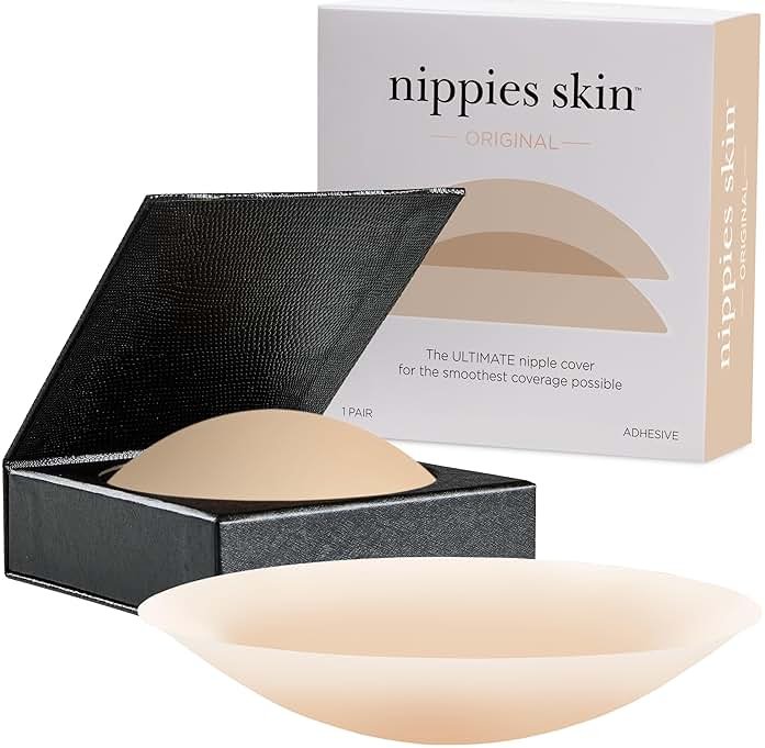 Nippies Nipple Covers for Women - Reusable Sticky Silicone Pasties with Travel Case - Original Circle or Lift Style Available - Product Image