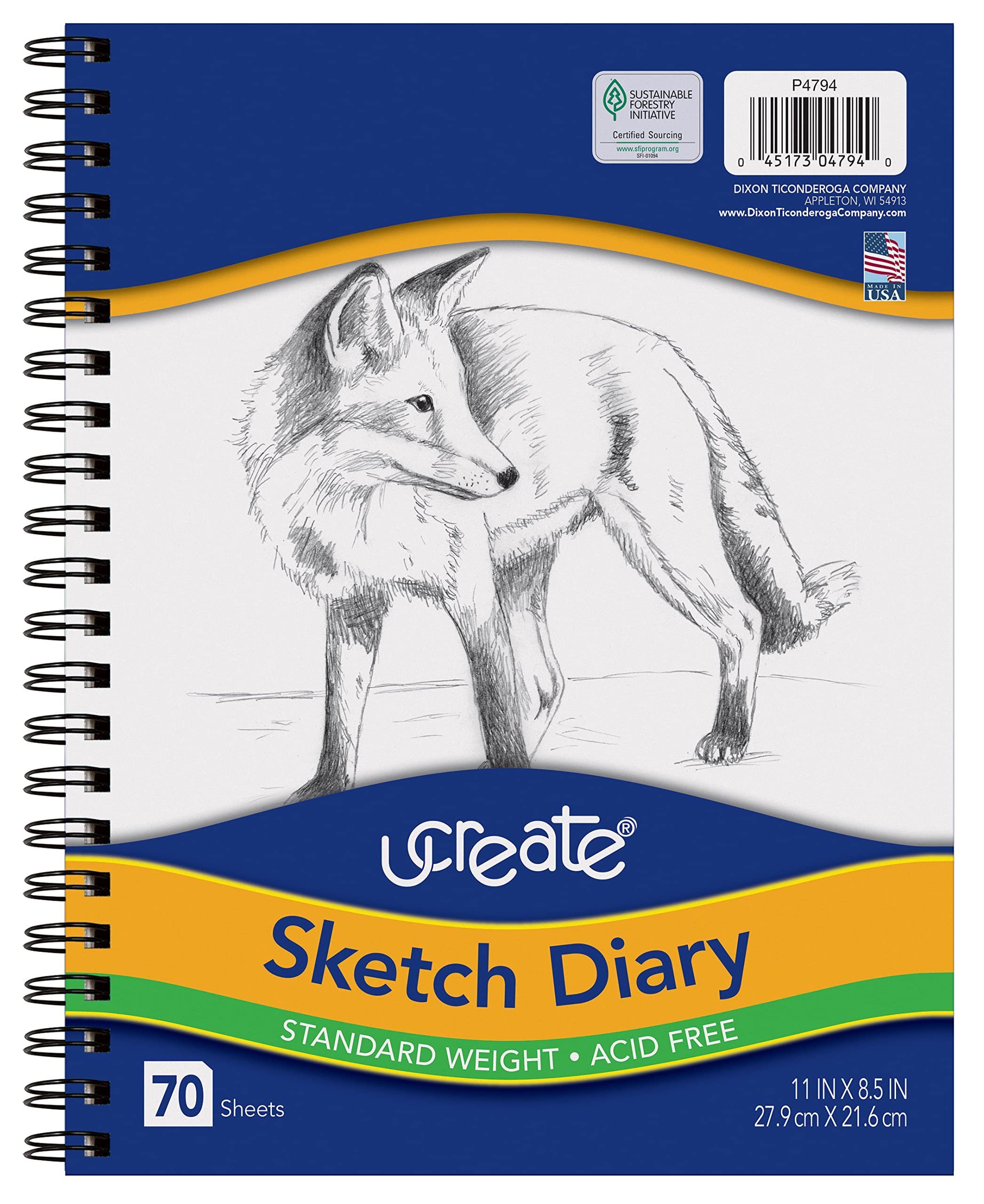 UCreate Sketch Diary P4794, 11" x 8 1/2", 70 Sheets - Product Image