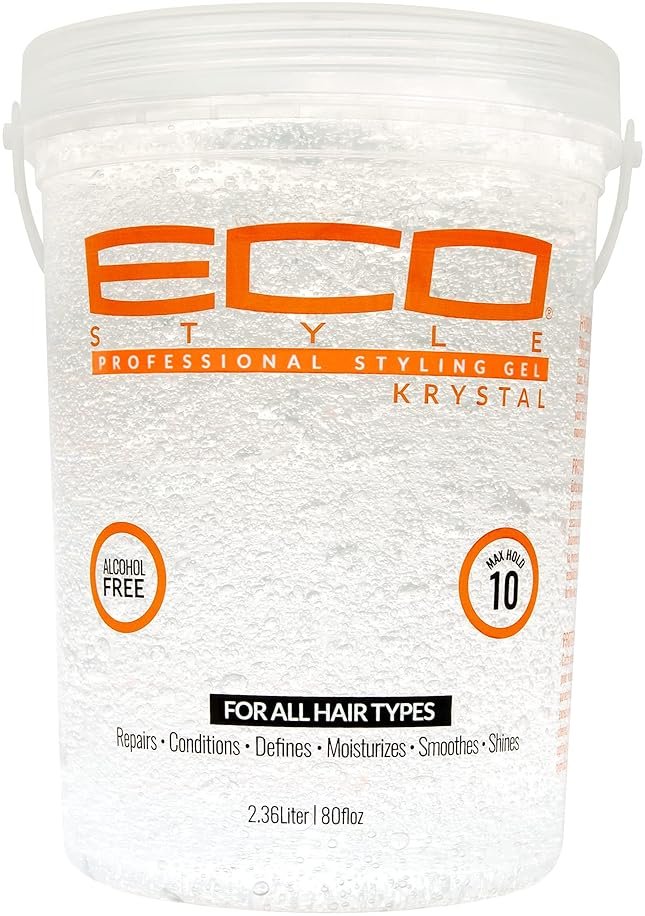 Eco Style Krystal Styling Gel - Adds Body and Shine to all Styles - Moisturizes and Maintains Healthy Hair - Strong, Weightless Hold - Ideal for any Hair Type and Color - Leaves No Residue - 80 oz - Product Image