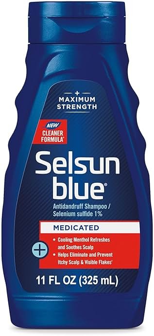 Selsun Blue Medicated Antidandruff Shampoo, Maximum Strength Scalp Treatment With Selenium Sulfide, 11 fl. oz. - Product Image