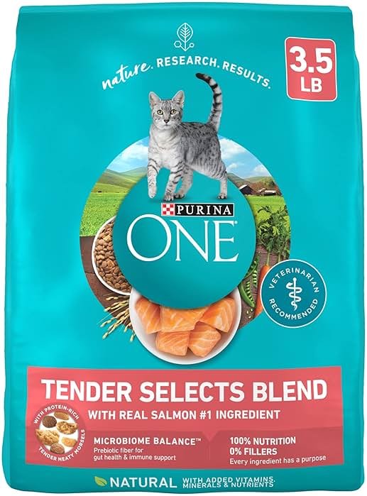 Purina ONE Natural Dry Cat Food, Tender Selects Blend With Real Salmon - 3.5 lb. Bag - Product Image