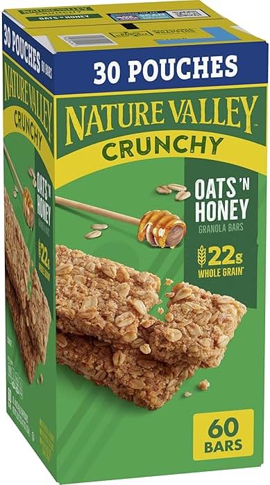 Nature Valley Crunchy Oats 'n Honey Granola Bars, 60 Bars, 44.7 OZ (30 Pouches) - Product Image