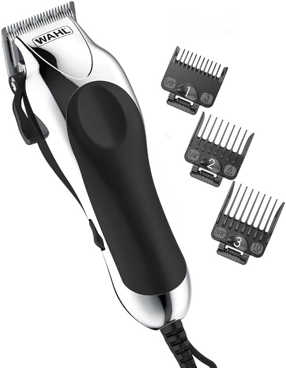 Wahl USA Chrome Pro Corded Clipper Complete Haircutting Kit for Men – Powerful Total Hair Clipping, Beard Trimming, & Grooming - Model 3024635 - Product Image