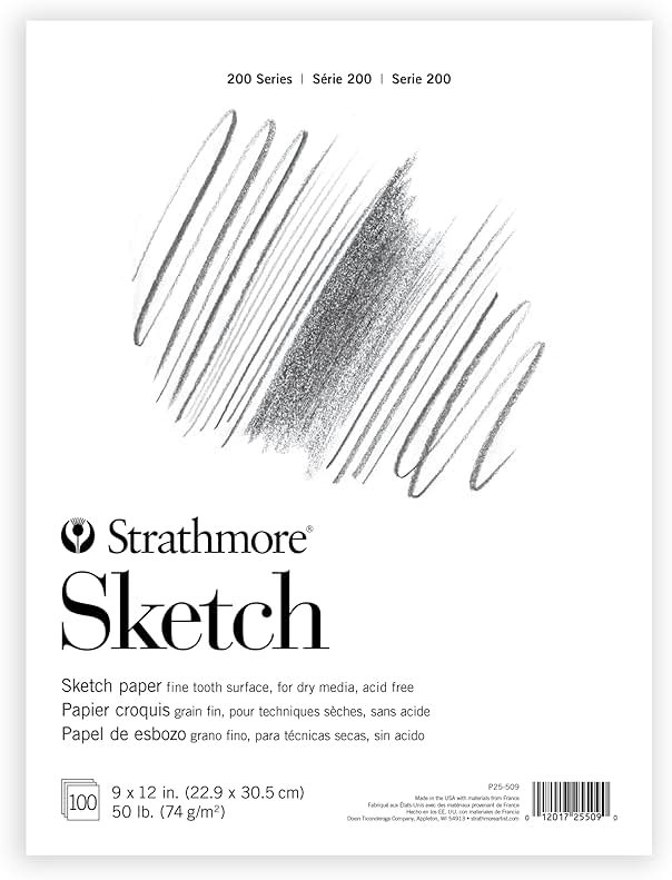 Strathmore 200 Series Sketch Pad, 9x12 inch, 100 Sheets, Tape Bound - Artist Sketchbook for Drawing, Illustration, Art Class Students - Product Image