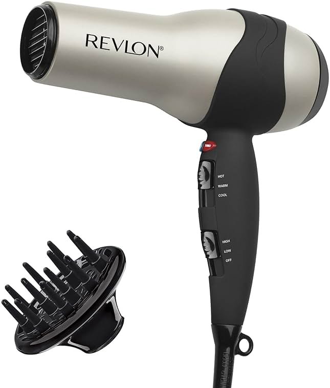 REVLON Turbo Hair Dryer | 1875 Watts of Maximum Shine, Fast Dry (Silver) - Product Image