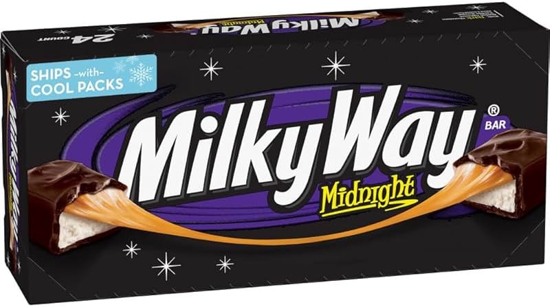 MILKY WAY Dark Chocolate Candy Bars, Midnight Dark, Full Size, 1.76 oz (Pack of 24) Chocolate Bars Bulk - Product Image